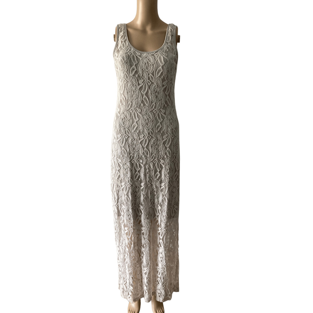 Traciel T Fitted Lace Lined Size L Maxi Dress Made in USA